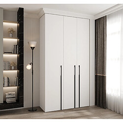 Abiks Meble Armoire à portes battantes Como 3 245,5/130/40 3 portes (blanc/noir)