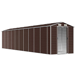 Helloshop26 Abri de jardin cabane cabanon maison de stockage remise extérieur hangar outils robuste 191 x 895 x 198 cm acier galvanisé marron 02_0022277