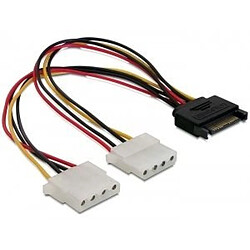 DeLOCK SATA 15pin > 2x 4pin Molex female 20cm