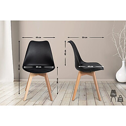 Avis Decoshop26 Lot de 6 chaises de salle à manger cuisine en plastique et PVC noir châssis en bois 10_0003221