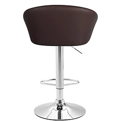 Decoshop26 Lot de 2 tabourets de bar chaises hautes design moderne en PVC marron et métal chromé 10_0004349 pas cher