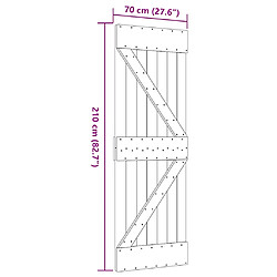 vidaXL Porte NARVIK 70x210 cm bois massif de pin pas cher