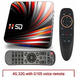 Pour Android Tv Box Android 10.0 4K 4Gb 32Gb 64Gb Lecteur Multimédia 3D Vidéo Smart Tv Box 4 32G_Prise Britannique Télécommande G10S