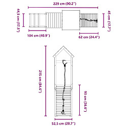 vidaXL Aire de jeux d'extérieur bois de pin imprégné pas cher