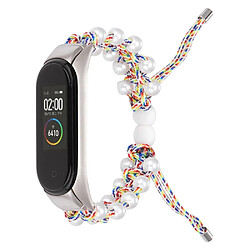 Bracelet en nylon perles décorées, cordon de serrage réglable, coloré pour votre Xiaomi Mi Band 3/4