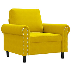 vidaXL Fauteuil Jaune 60 cm Velours