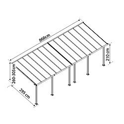 Pergola 25.4m² blanc - 704357 - PALRAM