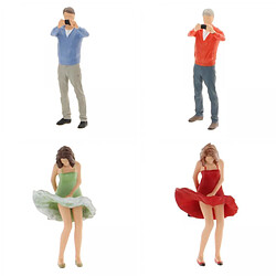 4x 1:64 Échelle Personnages Lady Hommes Personnes Décor Enfants Ornements