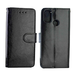 Wewoo Housse Coque Pour Galaxy M30s Crazy Horse Texture de protection en cuir à rabat horizontal avec support et fentes cartes et portefeuille et cadre photo noir