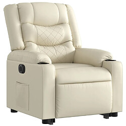 Avis Maison Chic Fauteuil Relax pour salon, Fauteuil inclinable électrique crème similicuir -GKD91853