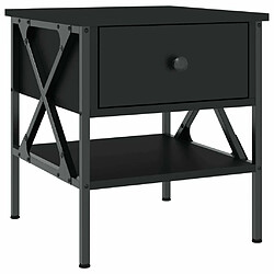 Maison Chic Table de chevet,Table de nuit,Table d'appoint pour salon noir 40x42x45 cm bois d’ingénierie -MN41362