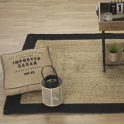 Avis Atmosphera, Createur D'Interieur Tapis en jute naturel Poésie - L. 170 x l. 120 cm - Noir