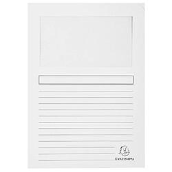 Exacompta Paquet de 25 chemises à fenêtre Forever® 120g/m² - 22x31cm - Blanc - Lot de 16