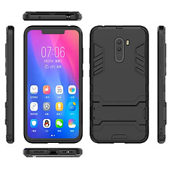 Wewoo Coque TPU antichoc pour Xiaomi Pocophone F1, avec support (Noir) pas cher