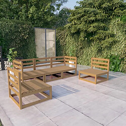 Maison Chic Salon de jardin 5 pcs - Table et chaises d'extérieur - Mobilier/Meubles de jardin Moderne marron miel bois de pin massif -MN98608