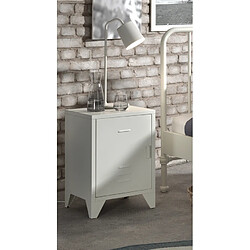 Vipack Chevet en métal Bronxx 1 porte 1 etagere 60x40x40cm Blanc Mat