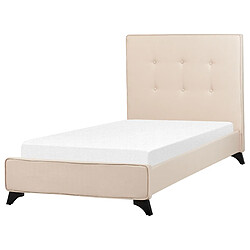 Beliani Lit en tissu beige avec cadre 90 x 200 cm AMBASSADOR