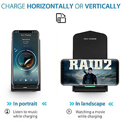 Acheter Chrono Chargeur sans fil Qi pour iPhone X Xs Max XR 8 Plus Samsung S8 S9 Note Edge et toutes les autres marques de smartphones compatibles sans fil,(noir)