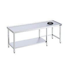 Table avec Trou Vide-Déchets en Inox avec Demi-Étagère - Distform