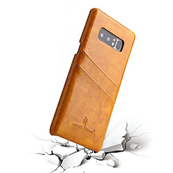 Wewoo Etui en Cuir Fierre Shann Retro Oil en Cuir PU pour Galaxy Note 8, avec emplacements pour cartes (Jaune)