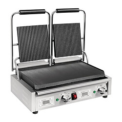 Grill Panini Professionnel Double Rainuré/Lisse - 550 x 395 mm - Buffalo