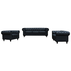 Acheter Habitat Et Jardin Fauteuil Chesterfield Aliza - 111 x 82 x 70 cm - Noir