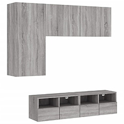 vidaXL Unités murales TV 4 pcs sonoma gris bois d'ingénierie