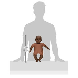 Miniland Miniland31063 40 cm Unisexe Chauve Africain Baby Doll sans sous-vêtements