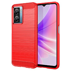 Htdmobiles Coque pour Oppo A77 5G / A57 4G / 5G / Realme Narzo 50 5G - housse etui silicone gel carbone + film ecran - ROUGE