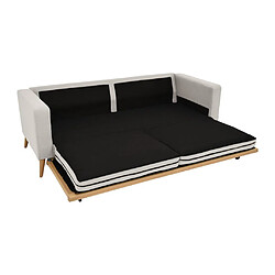 Acheter Vente-Unique Canapé 3 places convertible en tissu beige KENZA