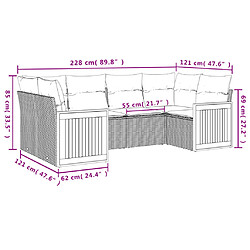 Avis Maison Chic Salon de jardin avec coussins 6 pcs | Ensemble de Table et chaises | Mobilier d'Extérieur beige résine tressée -GKD31795