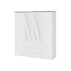 Bestmobilier Francesco - armoire - bois et blanc - 182x201 cm