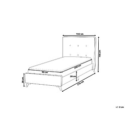 Avis Beliani Lit en tissu beige avec cadre 90 x 200 cm AMBASSADOR