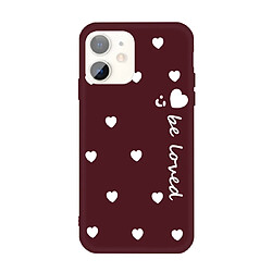 Wewoo Coque Pour iPhone 11 visage souriant plusieurs coeurs d'amour motif coloré étui de protection en TPU givré téléphone vin rouge