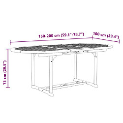 vidaXL Ensemble à manger de jardin 5pcs bois d'acacia solide textilène pas cher