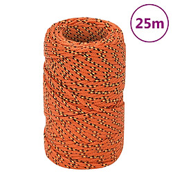 vidaXL Corde de bateau Orange 2 mm 25 m Polypropylène