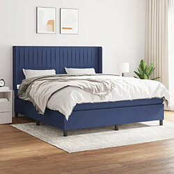 Maison Chic Lit Adulte - Lit simple Lit à sommier tapissier avec matelas moelleux - Meuble de Chambre - Bleu 160x200 cm Tissu -MN15703