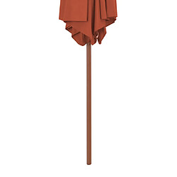 Acheter ComfortXL Parasol D'extérieur Avec Mât En Bois 270 Cm Terre Cuite