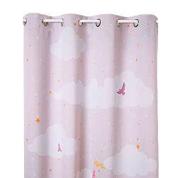 Atmosphera, Createur D'Interieur Rideau occultant enfant Château - 135 x 260 cm - Rose