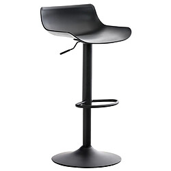 Decoshop26 Tabourets de bar x4 avec repose-pieds hauteur réglable desing moderne en plastique noir et métal noir 10_0004498