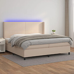 vidaXL Sommier à lattes de lit matelas LED Cappuccino 200x200 cm