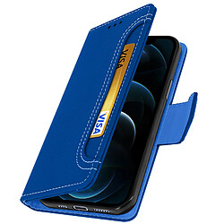 Avizar Housse Apple iPhone 12 / 12 Pro Étui Folio Portefeuille Fonction Support bleu