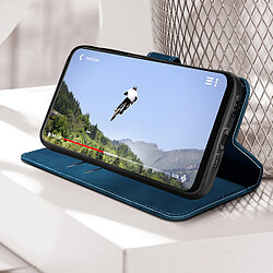 Avizar Étui HTC Desire 22 Pro Portefeuille Support Vidéo Languette Magnétique Bleu pas cher