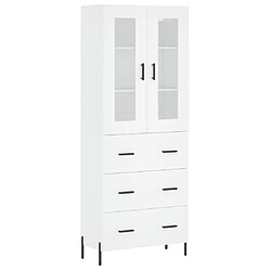 vidaXL Buffet haut Blanc 69,5x34x180 cm Bois d'ingénierie