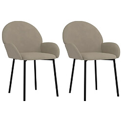 vidaXL Chaises à manger lot de 2 Gris clair Velours