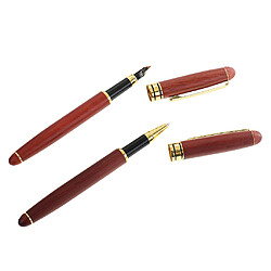 Stylo Plume et Stylo à Bille Bambou Rouge avec Boîte de Rangement Kit Stylo à Ecriture Cadeau Enfant Adulte