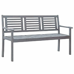 Maison Chic Banc de jardin | Chaise de jardin 3 places avec coussin 150 cm Gris Eucalyptus -GKD10499