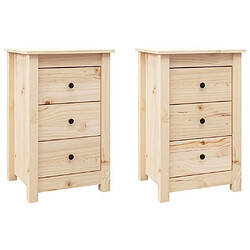 Maison Chic Lot de 2 Tables de chevet - Tables de Nuit 40x35x61,5 cm Bois de pin massif