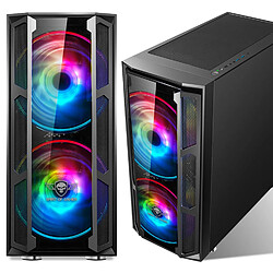 Spirit Of Gamers Boitier PC gamer GHOST 5 ? A-RGB EDITION, Double ventilateurs 200 mm en façade, compatible ATX, E-ATX, mATX, ITX