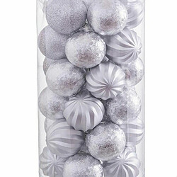 BigBuy Christmas Boules de Noël Argenté Plastique 6 x 6 x 6 cm (30 Unités)